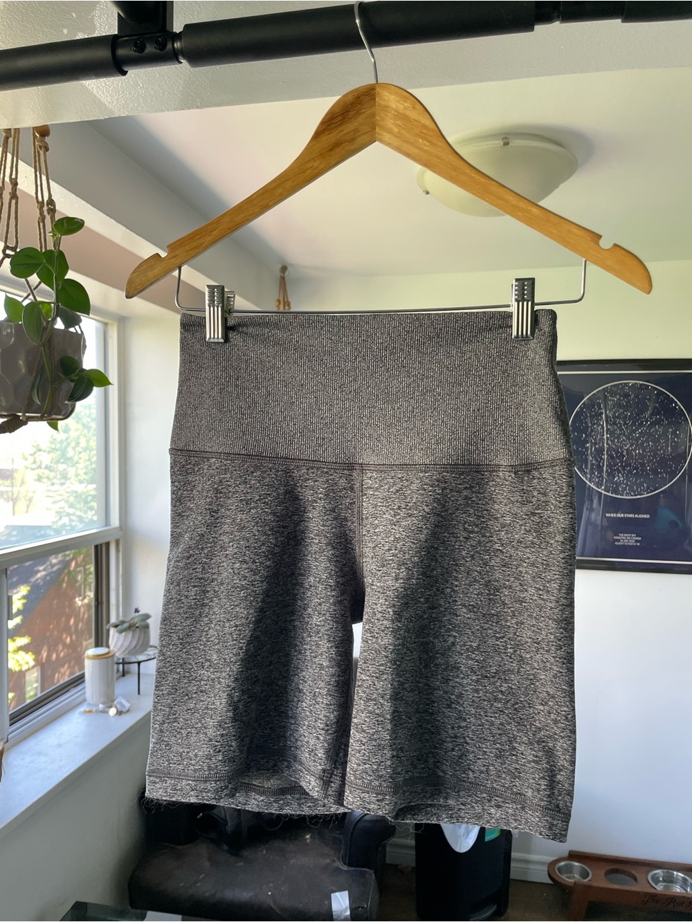 TNA x Aritzia Heather Gray High-Waist Bike Shorts